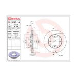 BREMBO จานเบรคหน้า ACCORD 2.0 ตาเพชร ปี90-93, ACCORD 2.2 ท้ายก้อนเดียว/สองก้อน ปี93-97 |259.8MM. 6รู - Image 4