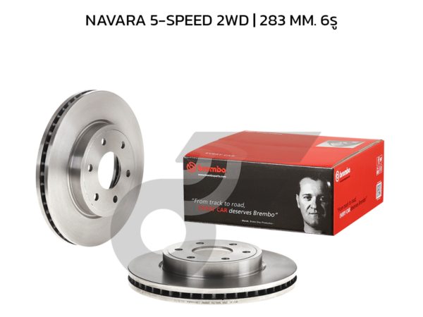 BREMBO จานเบรคหน้า NAVARA D40 5-SPEED 2WD ปี07-12 |283MM. 4รู