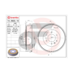 BREMBO จานเบรคหลัง RANGER T6 สูง ปี12-ON, BT-50 4WD ปี06-11, BT-50 PRO 2.2 3.2 สูง ปี12-20 |295MM. 5รู - Image 4