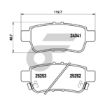 BREMBO ผ้าเบรคหลัง ODYSSEY 2.4 RB3-4 ปี08 ปี08 - Image 4