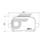 BREMBO ผ้าเบรคหน้า HARRIER XU10, LEXUS RX ปี98-03, LEXUS ES300 XV20 ปี97-02 - Image 4