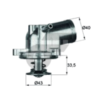 MAHLE วาล์วน้ำ+เสื้อ BENZ M111 / W124 W202 C208 W210 | 87องศา - Image 5