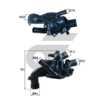 MAHLE วาล์วน้ำควบคุมไฟฟ้า BMW MINI N14 N16 N18 / R55 R56 R58 R60 R61 | 105องศา - Image 5