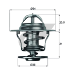 MAHLE วาล์วน้ำ VOLVO TRUCKS B4194 B5204 B5234 B6254 / 850 960 S40 S70 V70 | 92องศา - Image 5