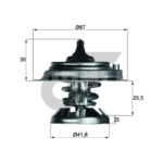MAHLE วาล์วน้ำ BENZ OM601-5 ดีเซล / W201 W202 W124 W210, MUSSO REXTON | 85องศา - Image 5