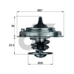 MAHLE วาล์วน้ำ VW AUDI PORSCHE CARAVELLE 2.8/3.2 T4-5, A6 | 71องศา - Image 5