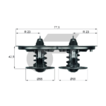 MAHLE วาล์วน้ำ SCANIA DSC9 DC11 DSC12 / K94 K114 K124 | 80.8องศา - Image 5