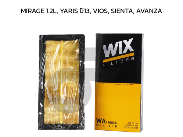 WIX ไส้กรองอากาศ MIRAGE 1.2L, YARIS ปี13, VIOS, SIENTA, AVANZA
