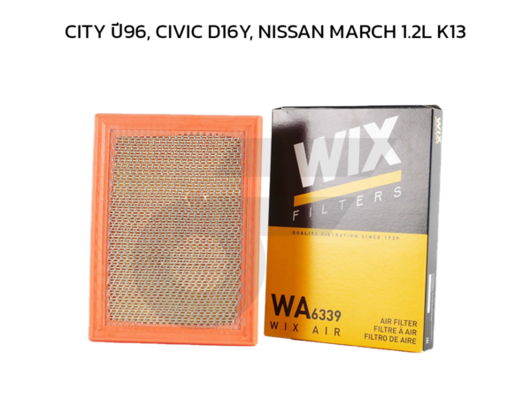 WIX ไส้กรองอากาศ CITY ปี96, CIVIC D16Y, NISSAN MARCH 1.2L K13